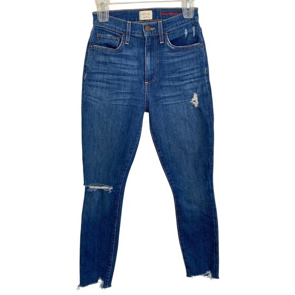 AO.LA Alice + Olivia Good High Rise Ankle Skinny Jeans Trouble Maker Distressed - Picture 2 of 12